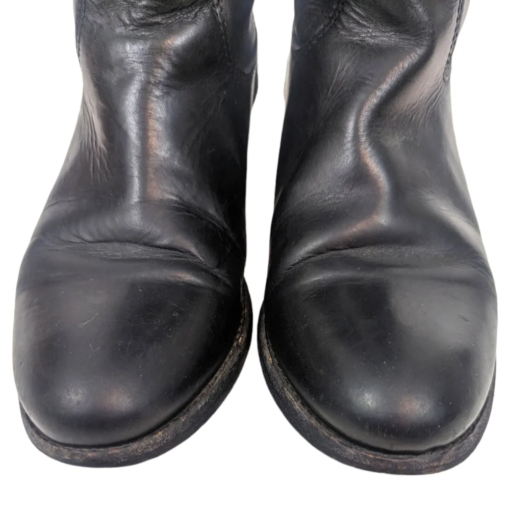 Frye Melissa Button Tall Leather Riding Boots Equestrian Boot Womens 7.5 Black - Picture 5 of 15